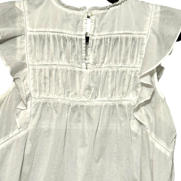 RAILS Filomena Sleeveless Ruffled Pin Tucked Cotton Lightweight White Blouse - Picture 9 of 13